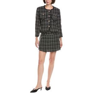 Pascale La Mode Womens  2Pc Skirt Suit, Black